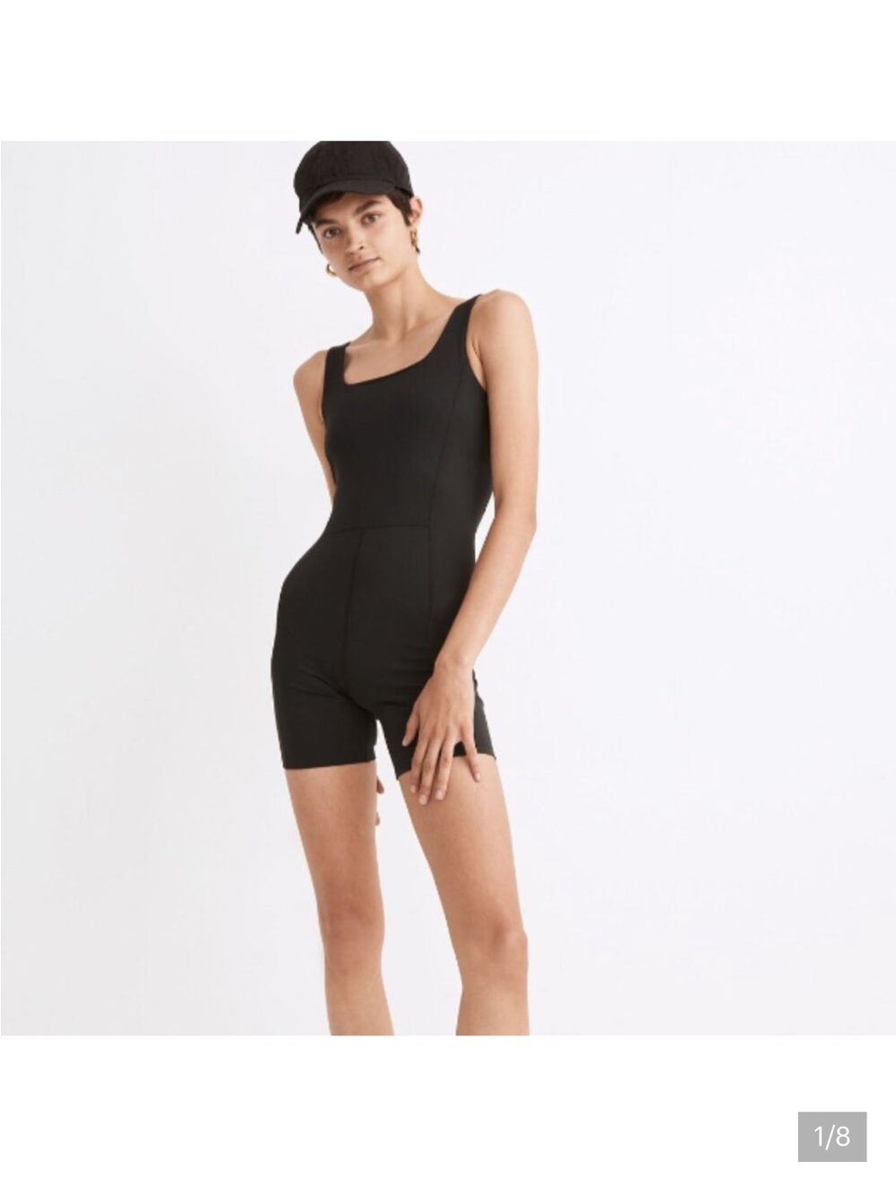 Mwl madewell biker short unitard size large, black